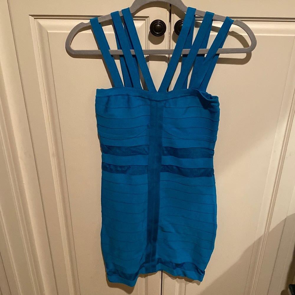 Bebe Bright Blue Bandage Dress